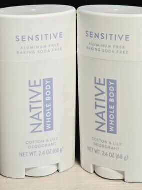 Native Sensitive Whole Body Deodorant Aluminum Free Cotton & Lily Scent  2 pack
